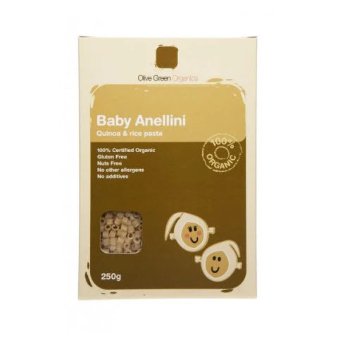 OLIVE GREEN ORGANICS BABY ANELLINI - PLAIN QUINOA & RICE (250g)