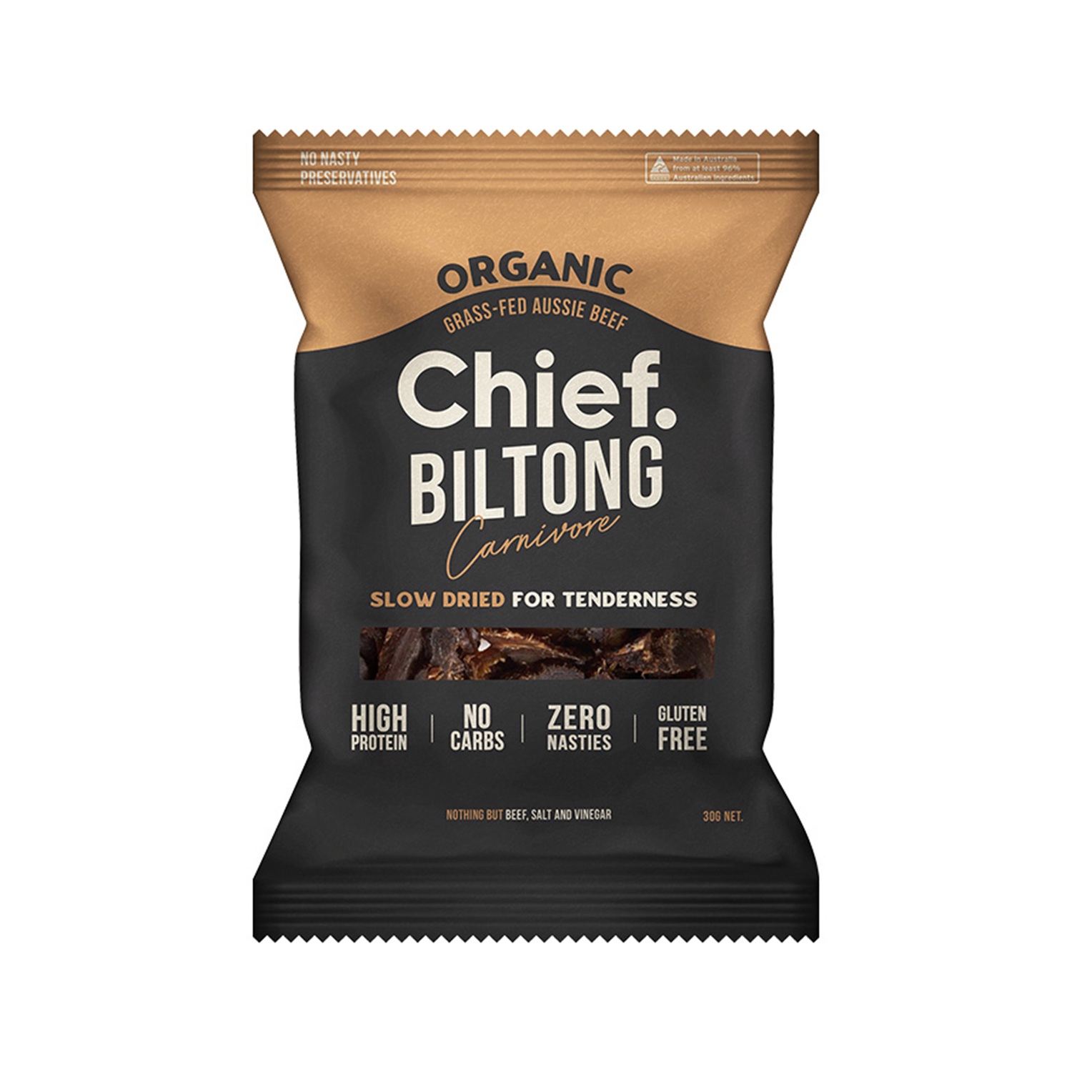 CHIEF NUTRITION GRASS-FED BILTONG - CARNIVORE (30g)