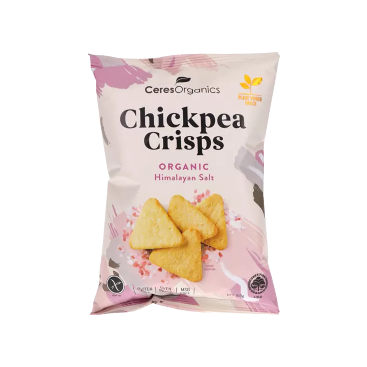 CERES ORGANICS CHICKPEA CRISPS SALT HIMALAYAN (100g)