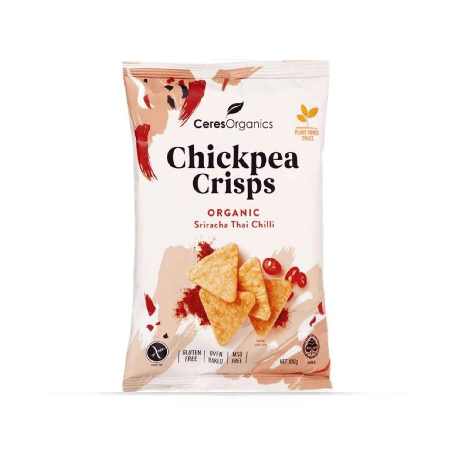 CERES ORGANICS CHICKPEA CRISPS SRIRACHA THAI CHILLI (100g)