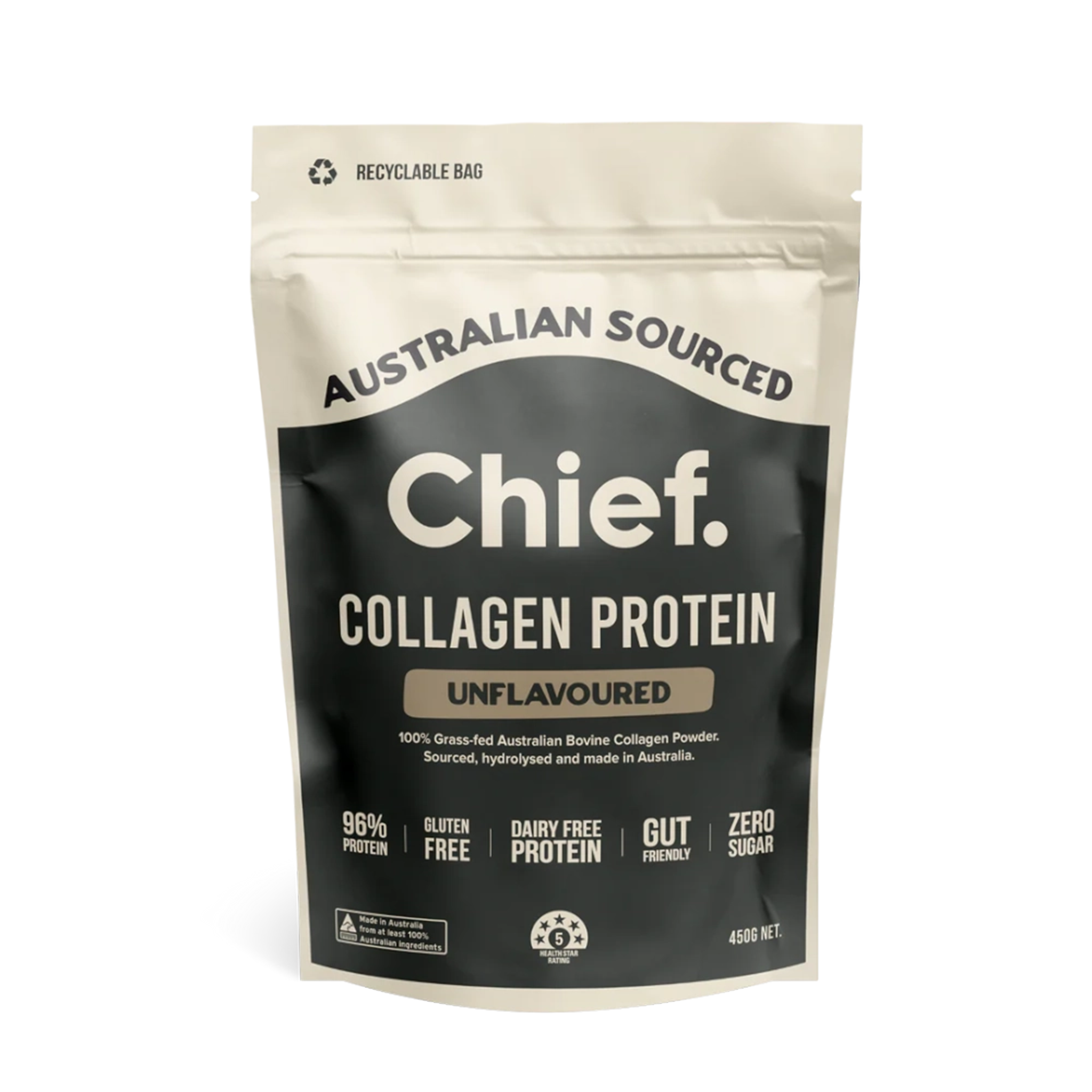 CHIEF GRASS-FED COLLAGEN POWDER UNFLAVOURED (450g)