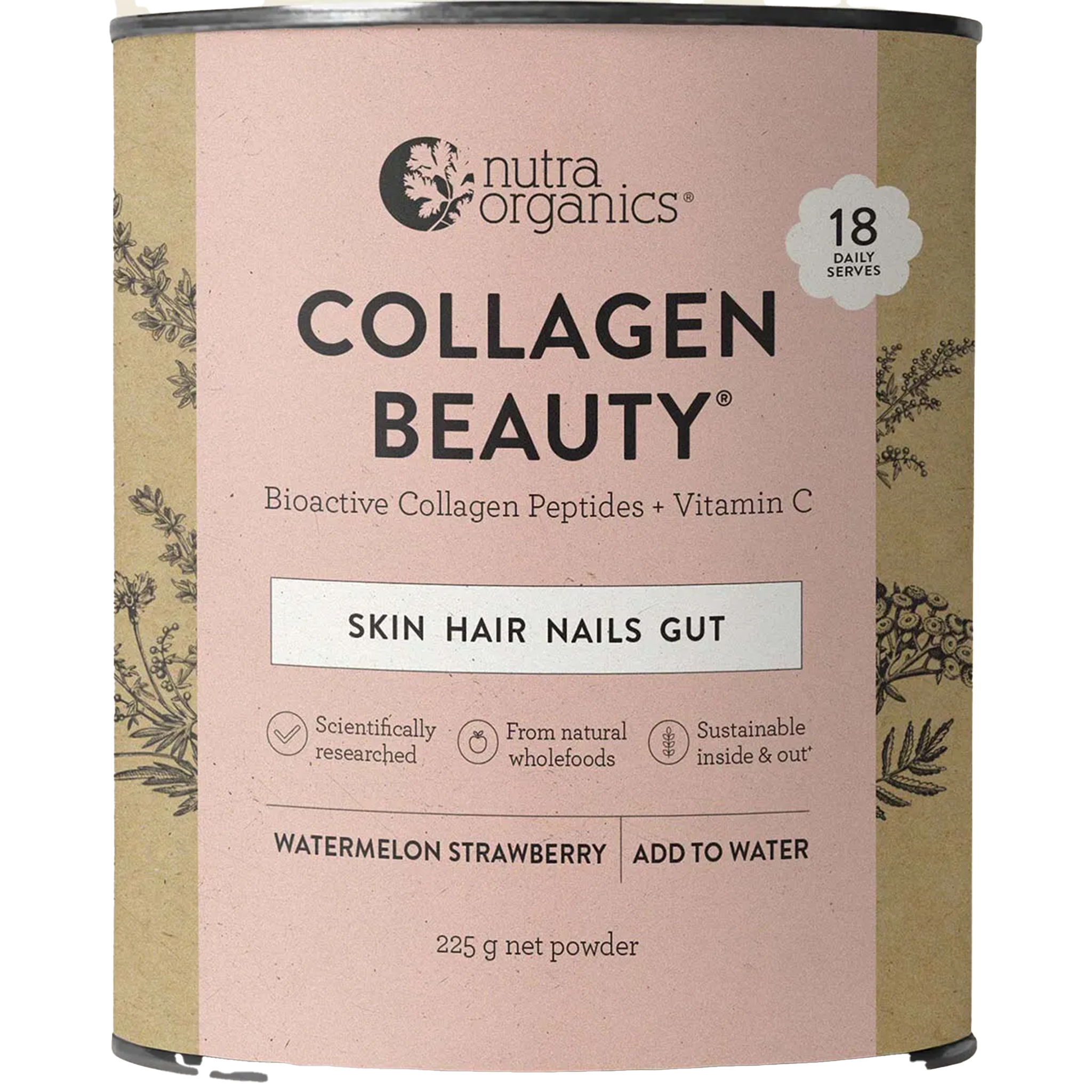NUTRA ORGANICS COLLAGEN BEAUTY WATERMELON STRAWBERRY (225g)