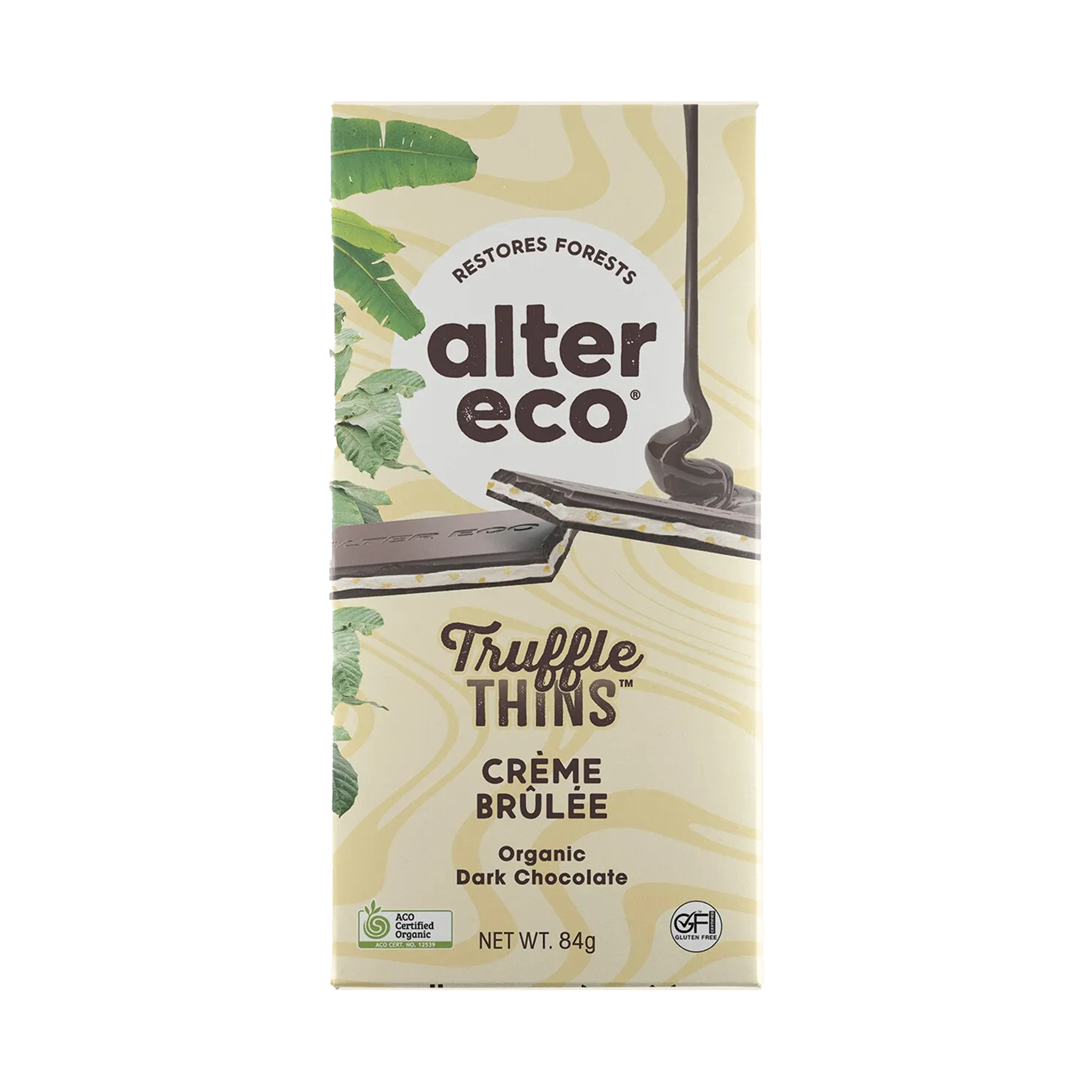 ALTER ECO ORGANIC DARK TRUFFLE THINS CREME BRULEE (75g)