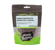 HONEST TO GOODNESS ORGANIC DARK CHOCOLATE DROPS 55% COCOA (250g)