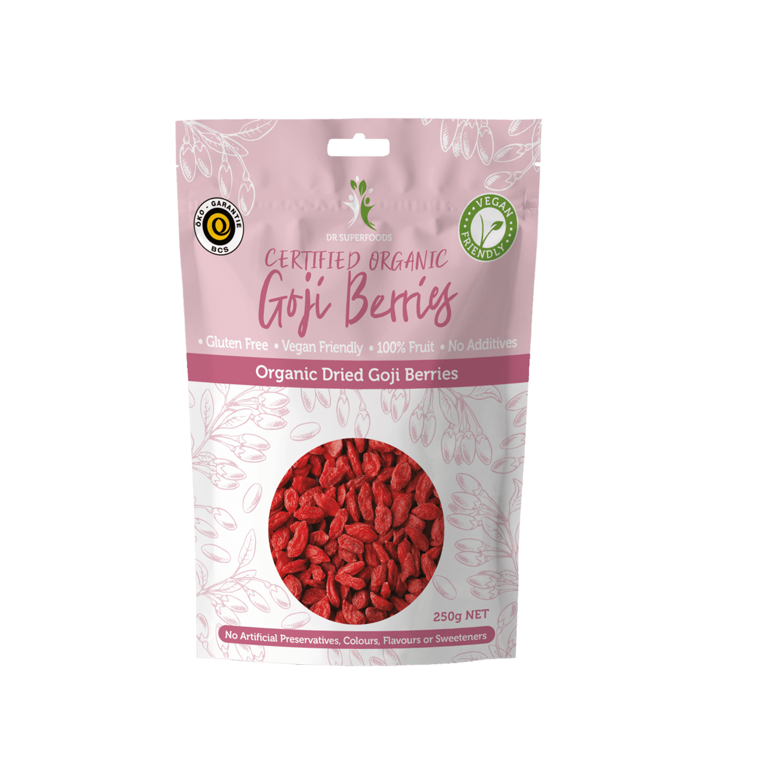 DR. SUPERFOODS ORGANIC DRIED GOJI BERRIES (125g)