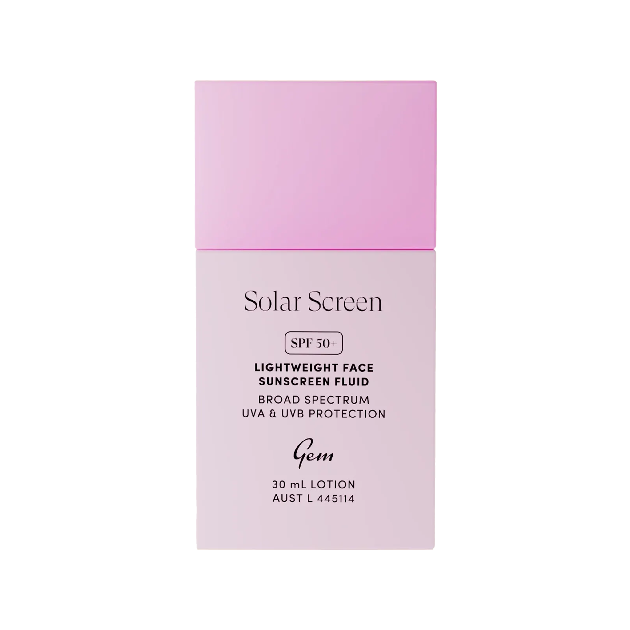 GEM SOLAR SCREEN SPF50+ LIGHTWEIGHT FACE SUNSCREEN FLUID (30ml)