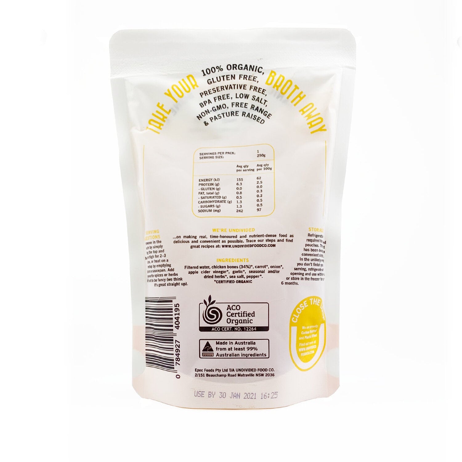 UNDIVIDED FOOD CO ORGANIC CHICKEN GOOD BONES TO GO (250ml)