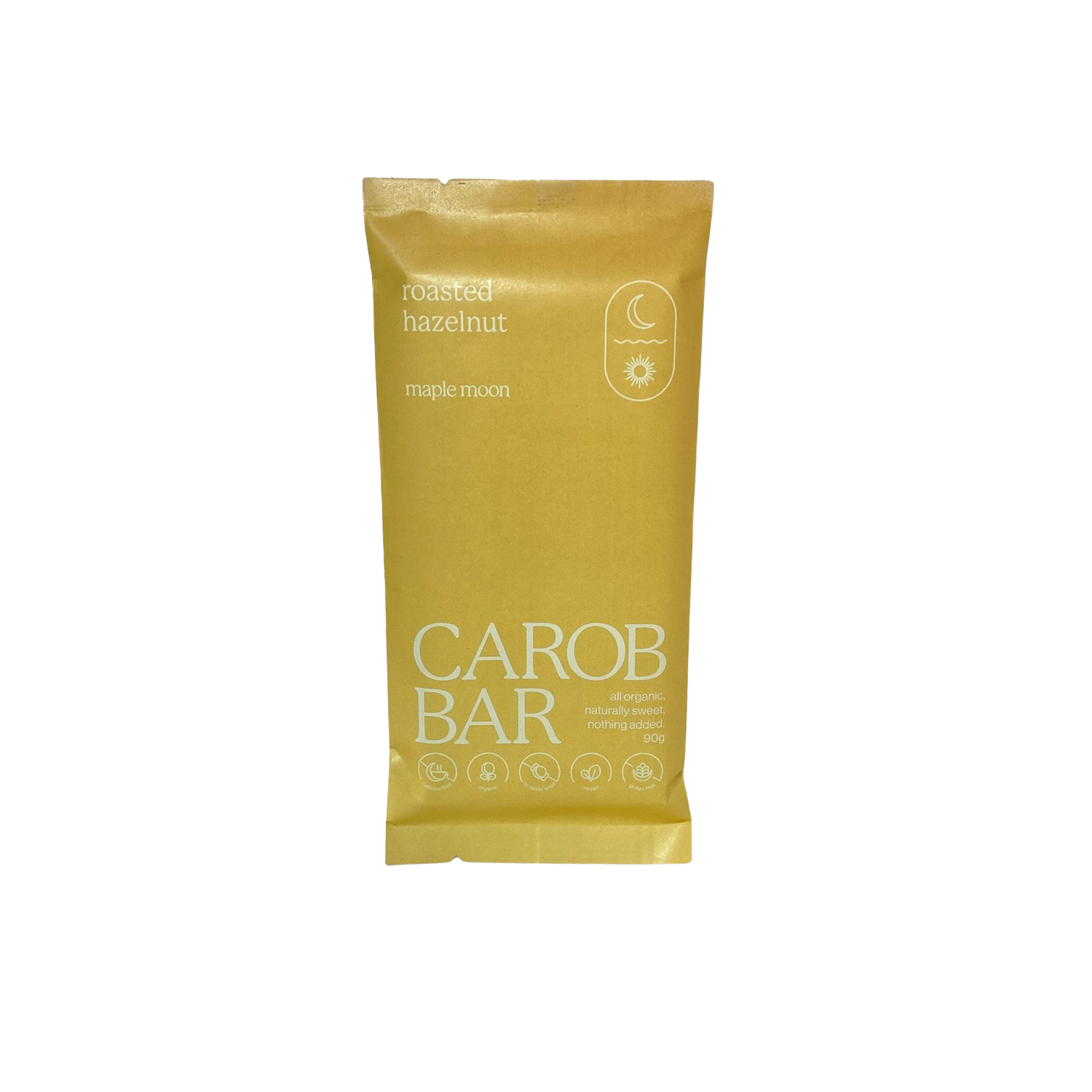MAPLE MOON CAROB BAR ROASTED DARK HAZELNUT (90g)