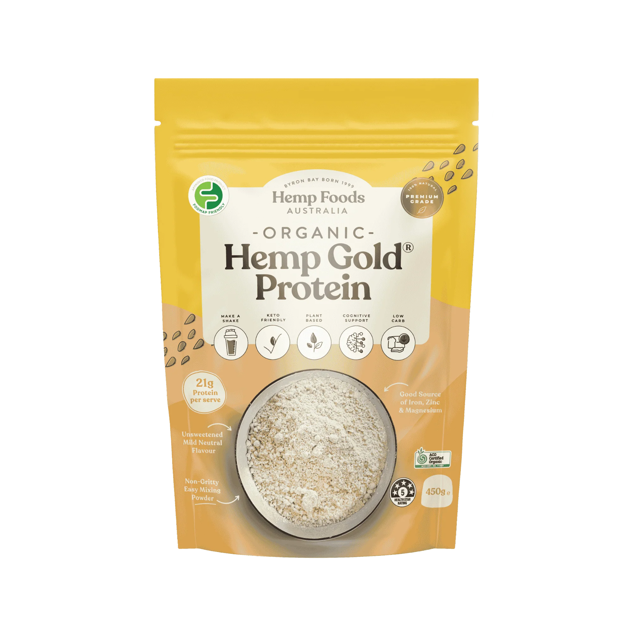HEMP FOODS AUSTRALIA ORGANIC HEMP GOLD PROTEIN (450g)