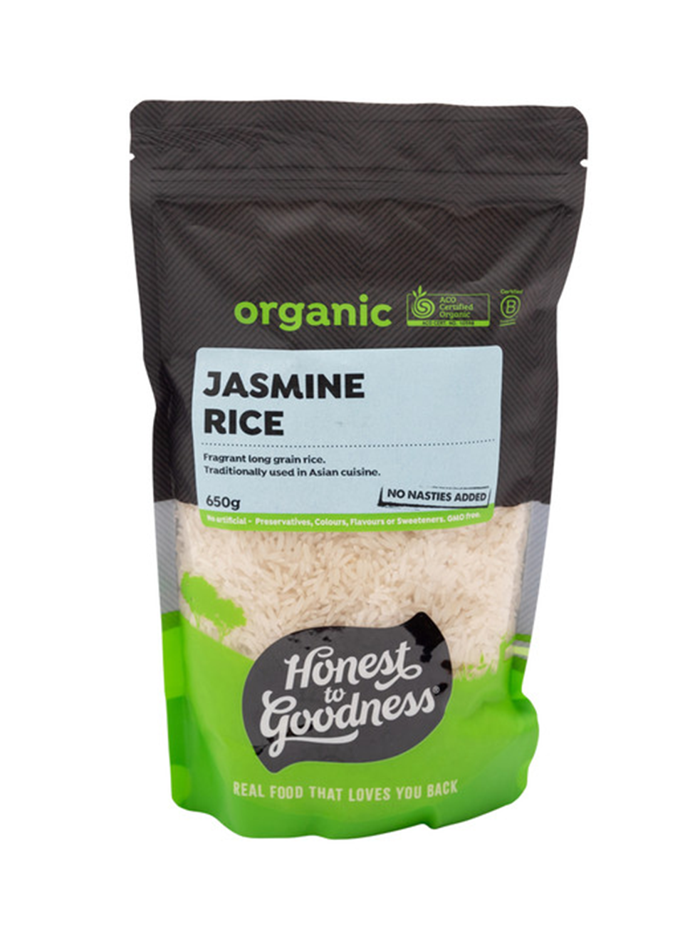 HONEST TO GOODNESS ORGANIC JASMINE RICE (650g)