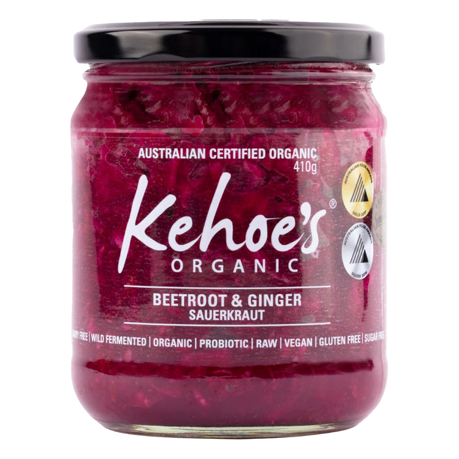 KEHOE'S ORGANIC SAUERKRAUT BEETROOT & GINGER (410g)