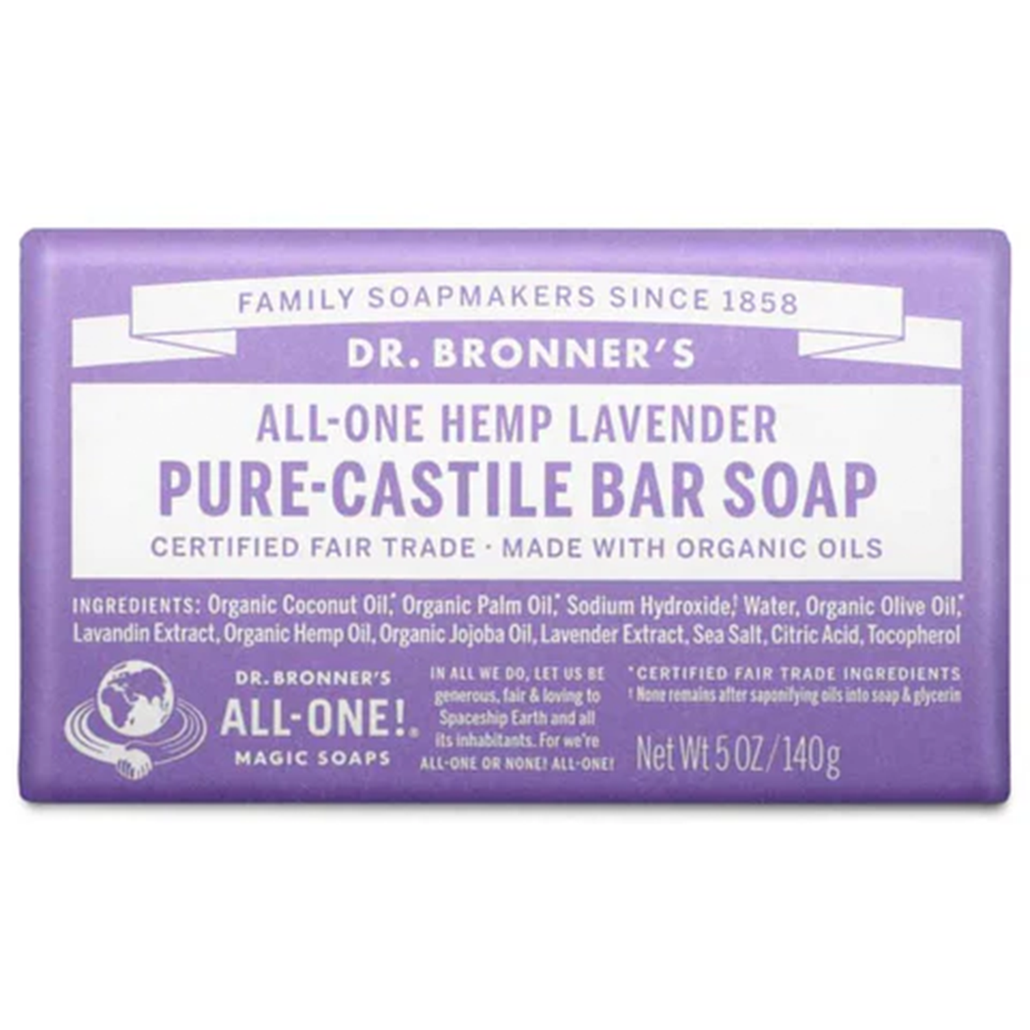 DR. BRONNER'S PURE CASTILE SOAP LAVENDER (140g)