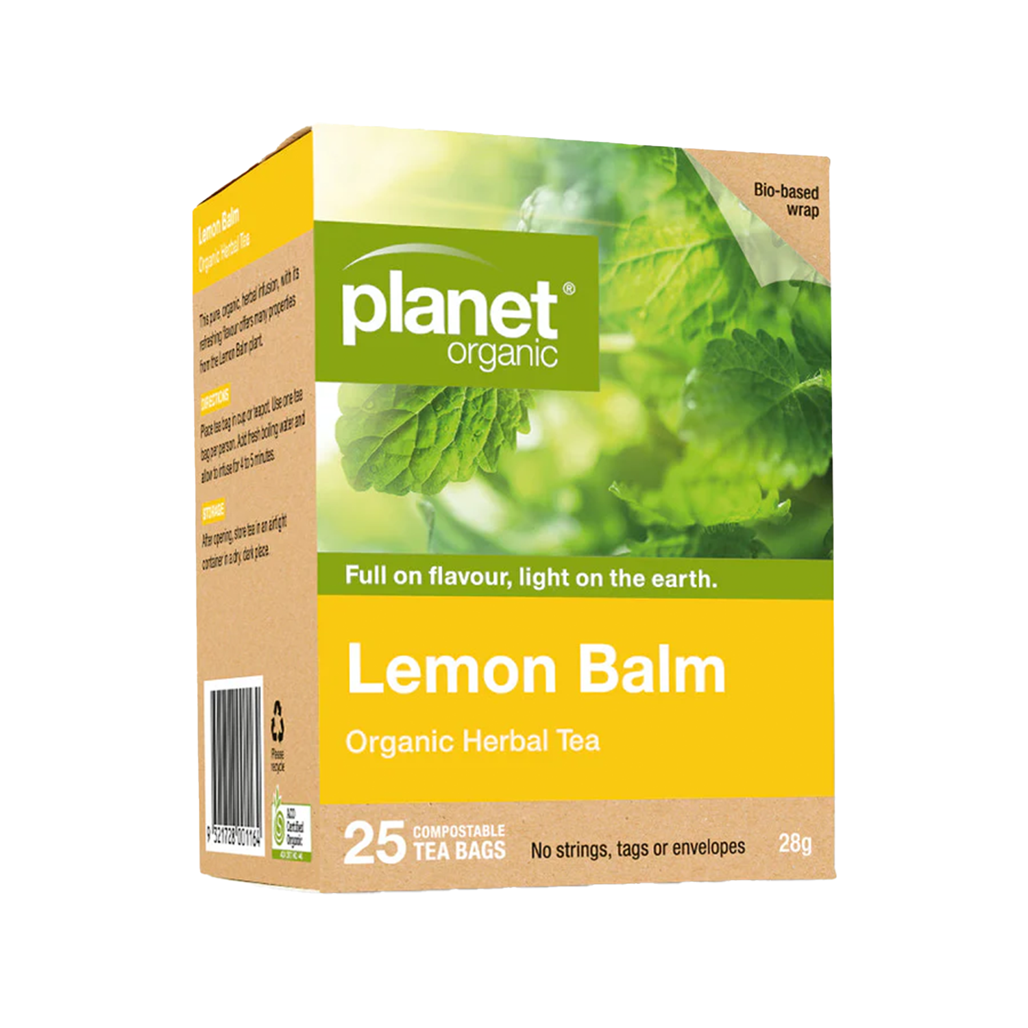 PLANET ORGANIC LEMON BALM TEA (25PK)