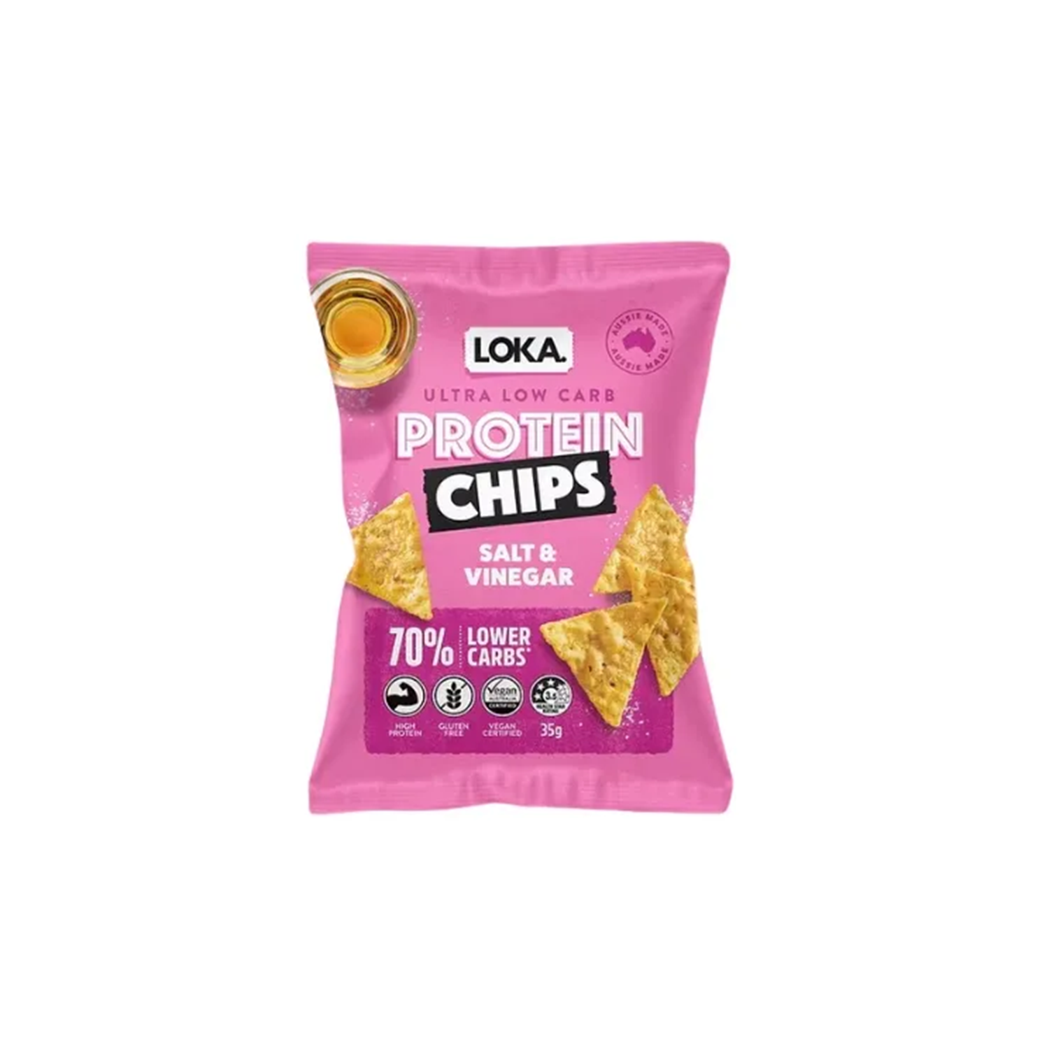 LOKA PROTEIN CHIPS SALT & VINEGAR (35g)