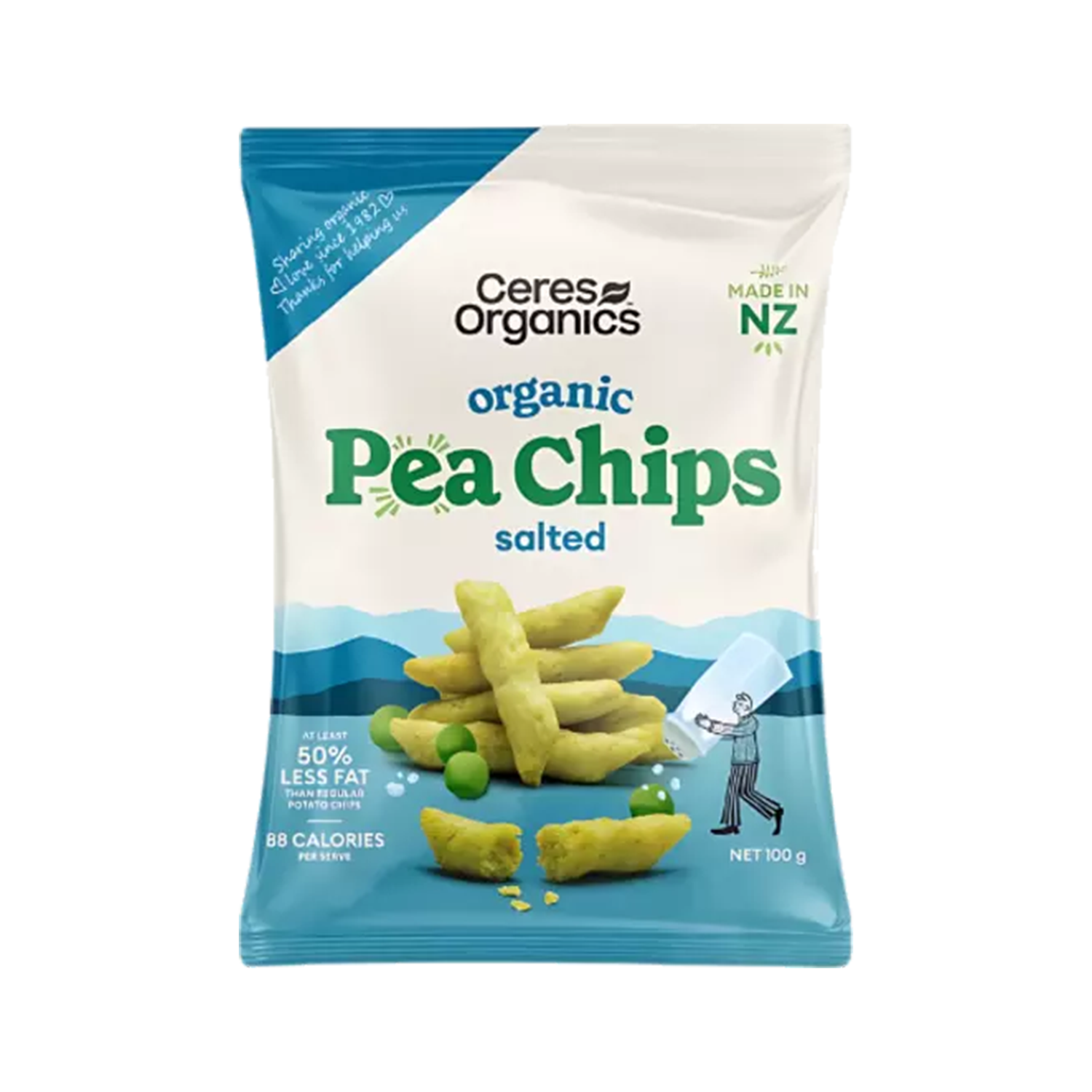 CERES ORGANICS PEA CHIPS SALTED (100g)