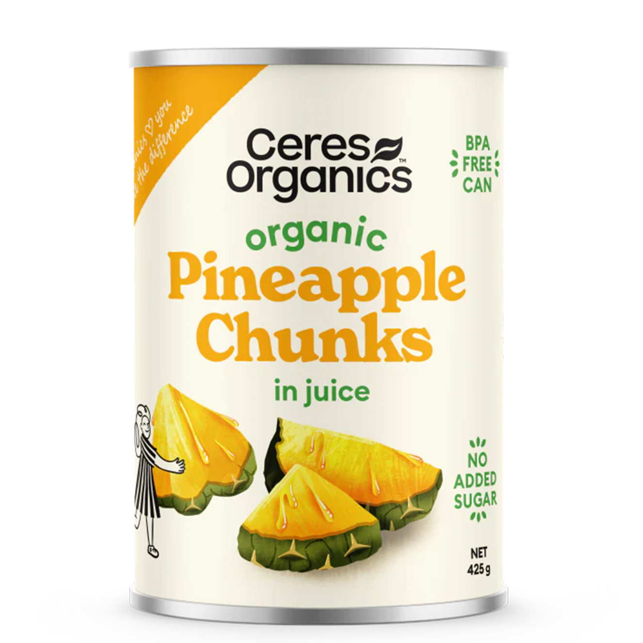 CERES ORGANICS ORGANIC PINEAPPLE CHUNKS IN JUICE (425g)