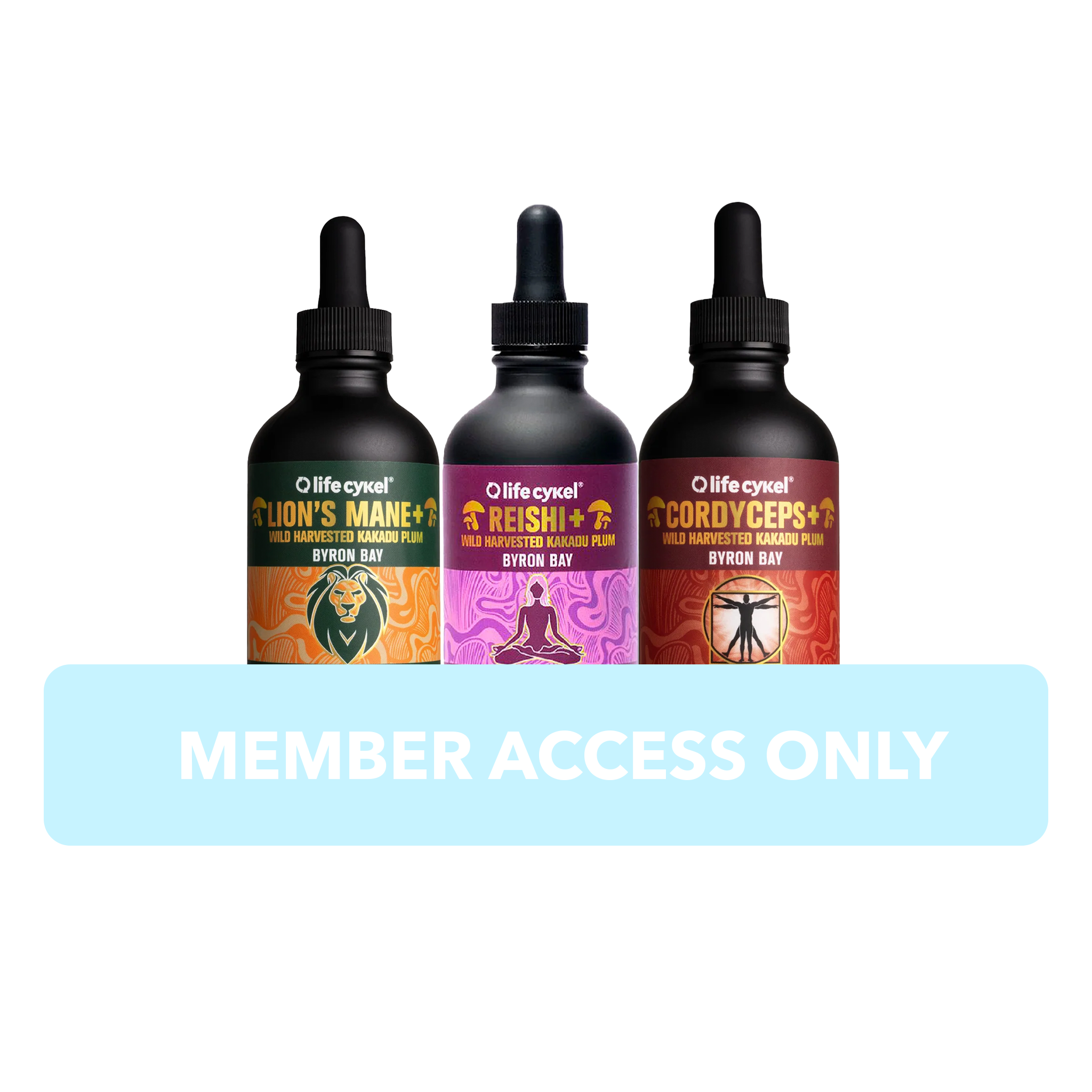 LIFE CYKEL PROFESSIONAL ATHLETE'S PACK- LION'S MANE, REISHI & CORDYCEPS DOUBLE EXTRACT (120mL)