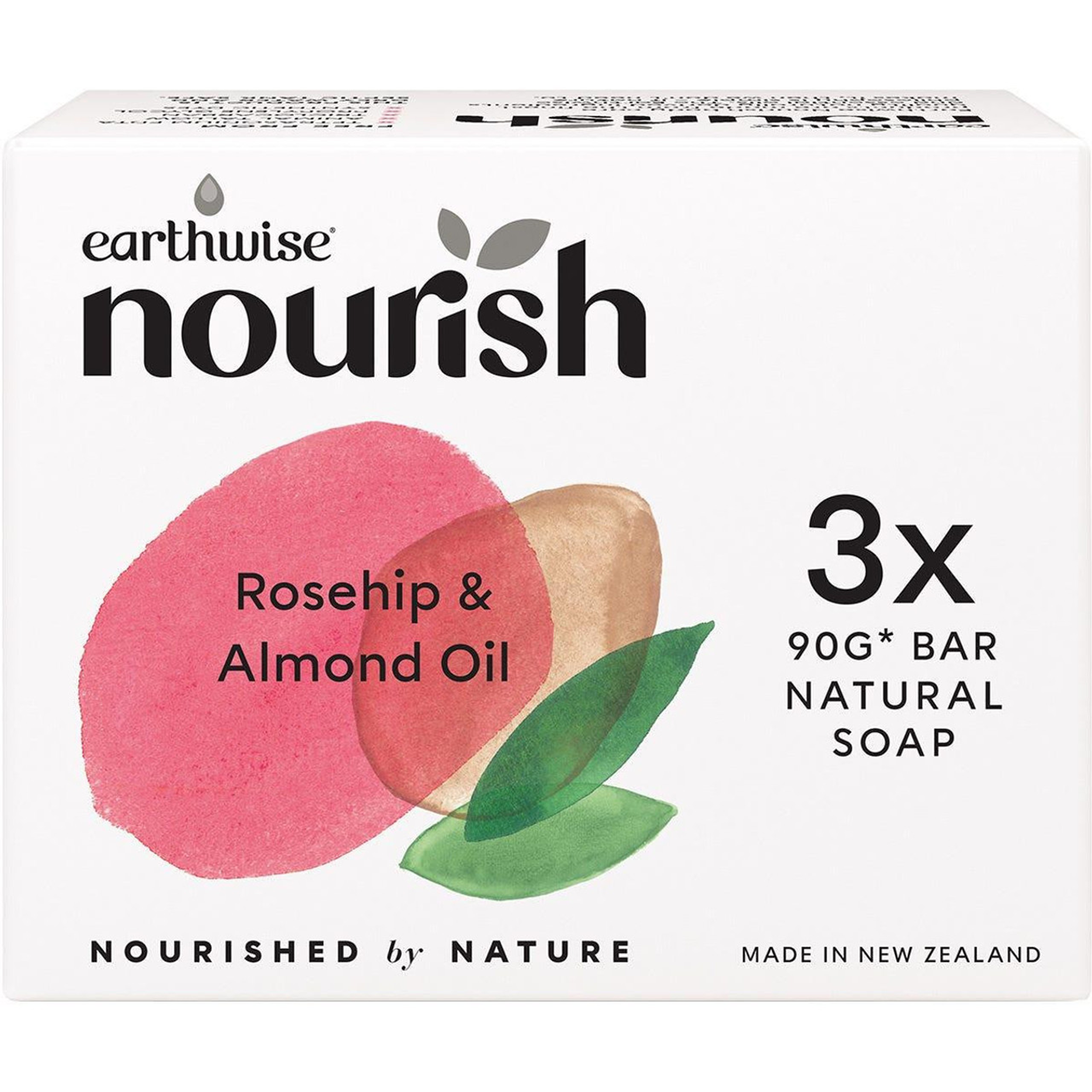 EARTHWISE NOURISH ROSEHIP & ALMOND OIL SOAP (3PK)