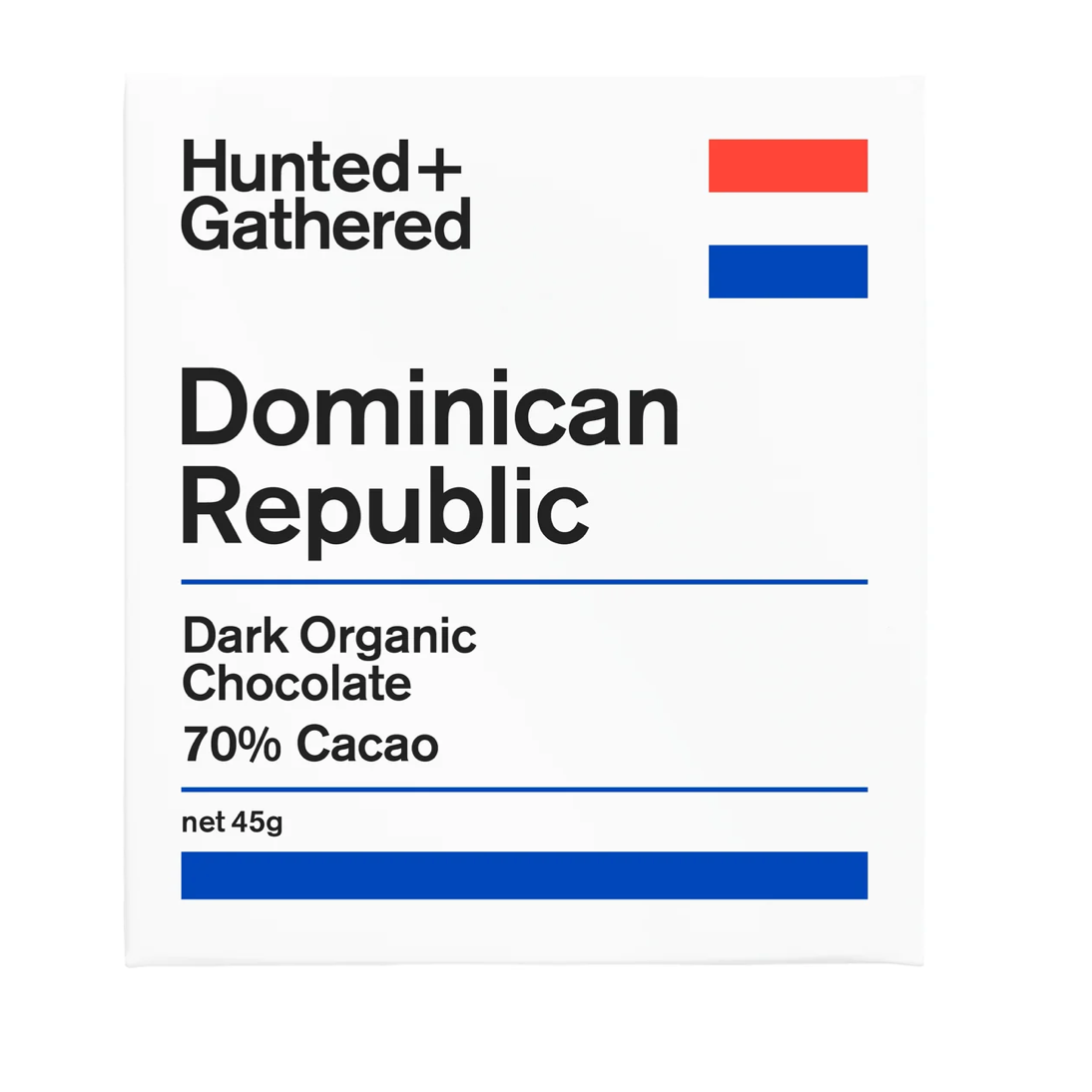 HUNTED + GATHERED DOMINICAN REPUBLIC DARK CHOCOLATE  (45g)