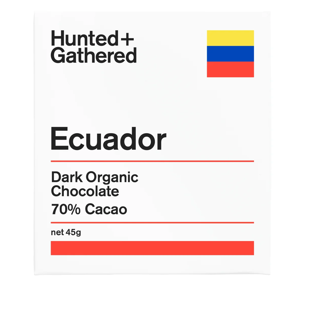 HUNTED + GATHERED ORGANIC ECUADOR DARK CHOCOLATE  (45g)