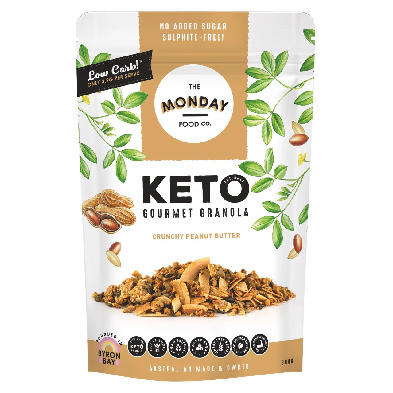 THE MONDAY FOOD CO KETO GOURMET GRANOLA CRUNCH PEANUT BUTTER (300g)
