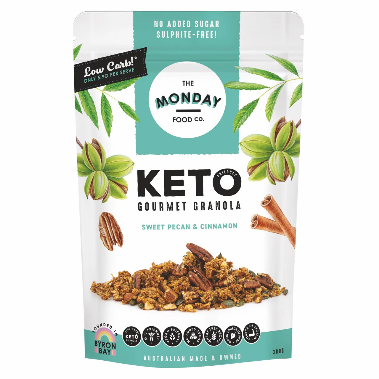 THE MONDAY FOOD CO KETO GOURMET GRANOLA SWEET PECAN & CINNAMON (300g)