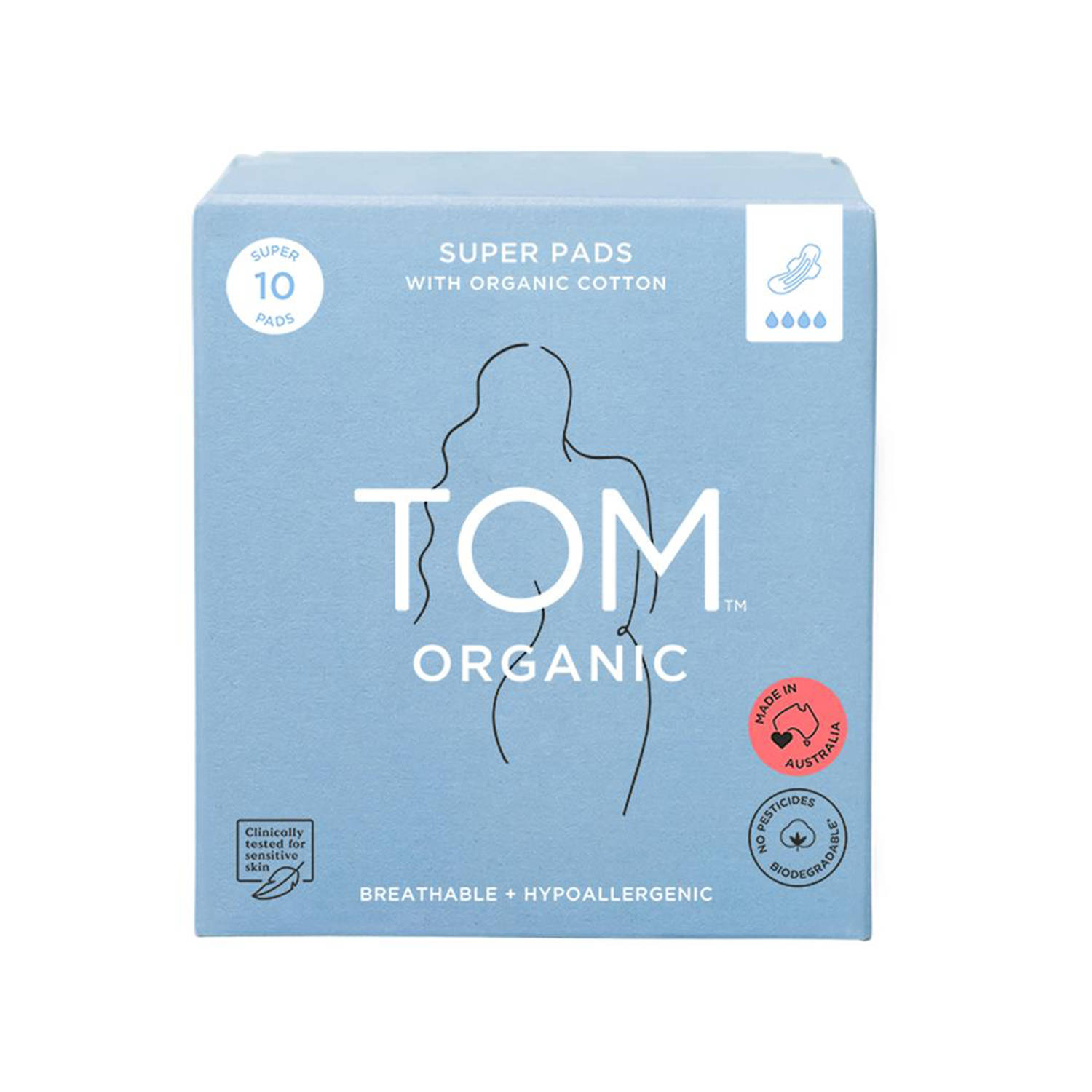 TOM ORGANIC ULTRA THIN SUPER PADS (10PK)
