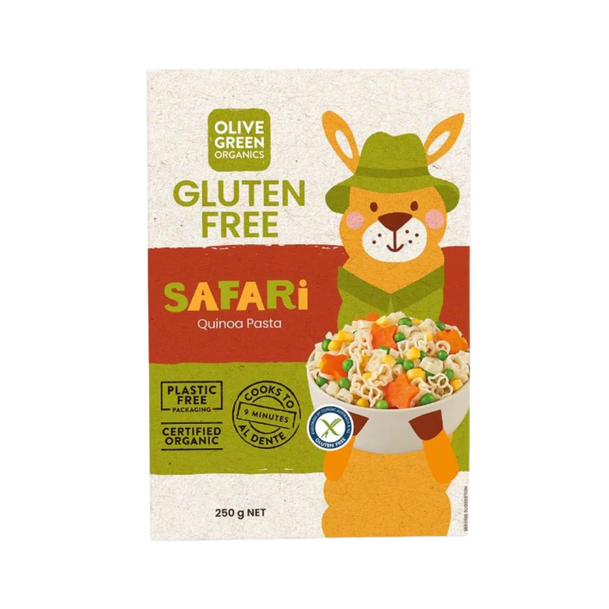 OLIVE GREEN ORGANICS ZOO SHAPES - QUINOA (250g)